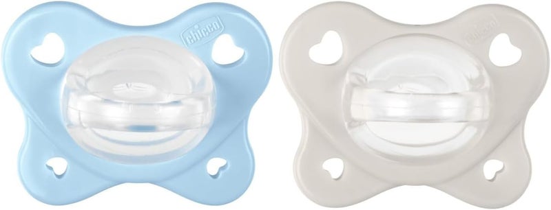 Chicco Physioforma Dual Soft Silicone Soother 2-6m (2 pcs), Blue - Image 1